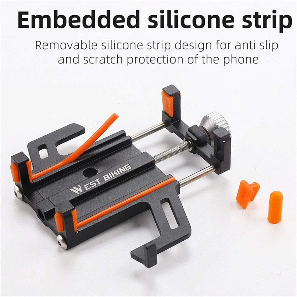 WEST BIKING YP0715066 Bike Handlebar Mount Phone Holder Aluminum Alloy Bicycle Cellphone Bracket