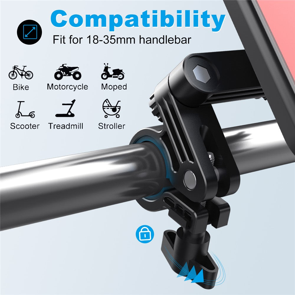 HL-159 Bike Handlebar Rotation Phone Mount Waterproof Motorcycle 4.7-6.8 Inch Phone Holder Bracket