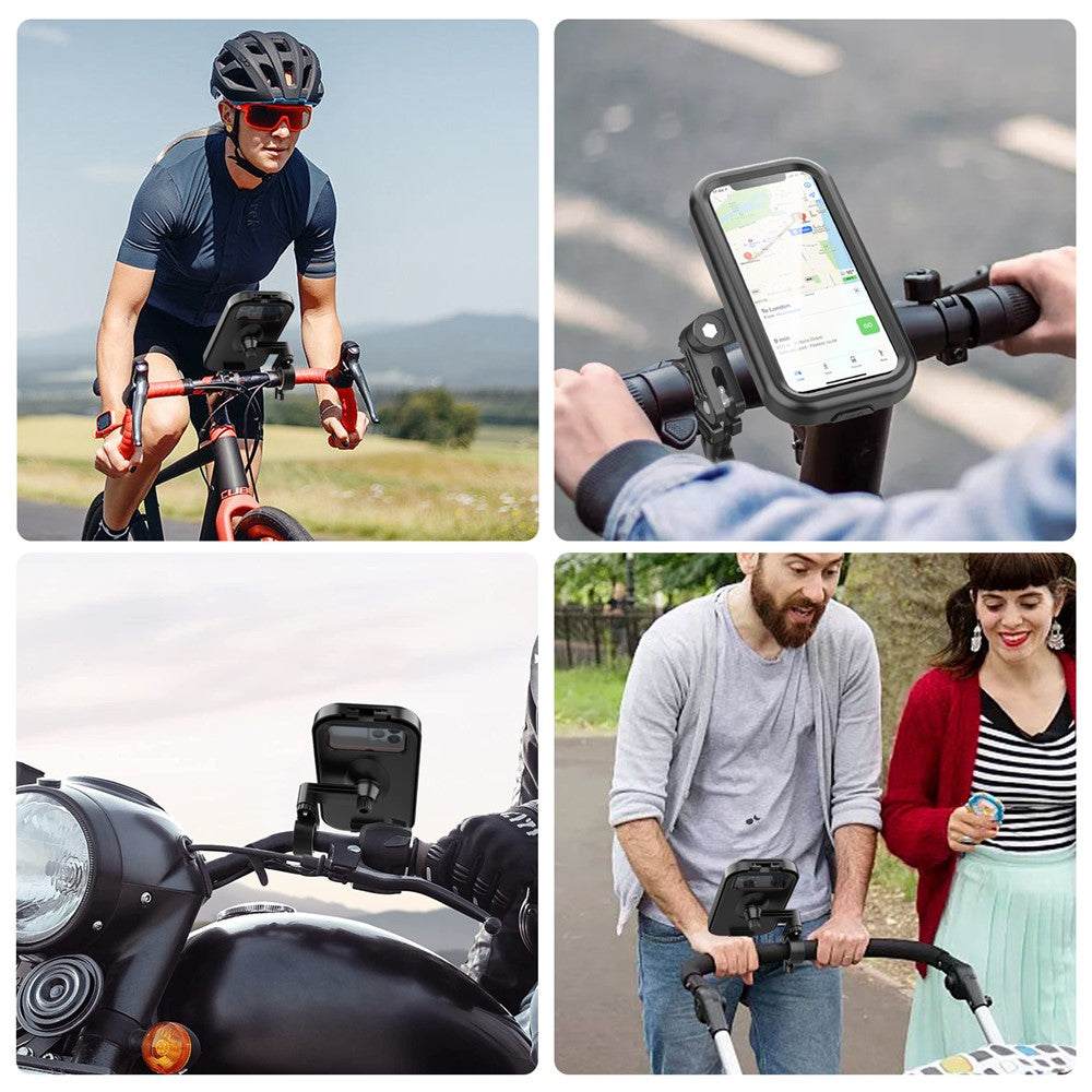 HL-159 Bike Handlebar Rotation Phone Mount Waterproof Motorcycle 4.7-6.8 Inch Phone Holder Bracket