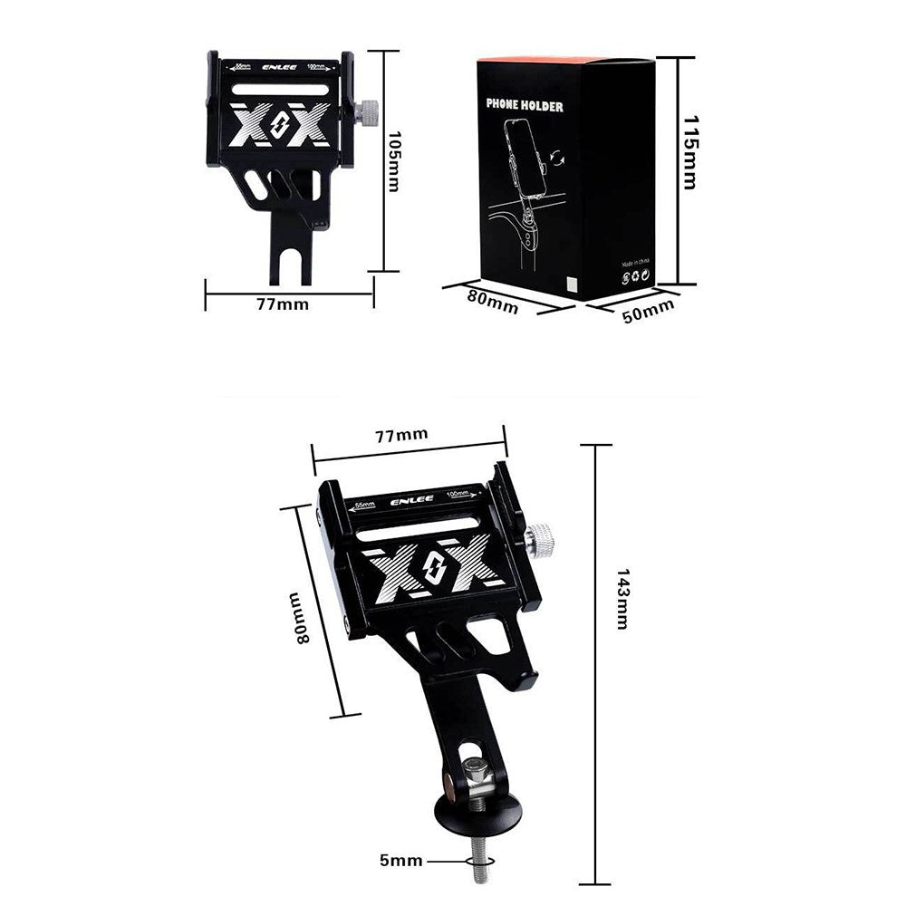 ENLEE Aluminum Alloy Bicycle Handlebar Stem Phone Holder Stand (Rotation Design)
