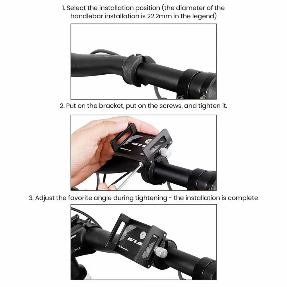 GUB G-80 Cycling Phone Holder Aluminum Alloy Cellphone Bracket for 55-100 Width Devices