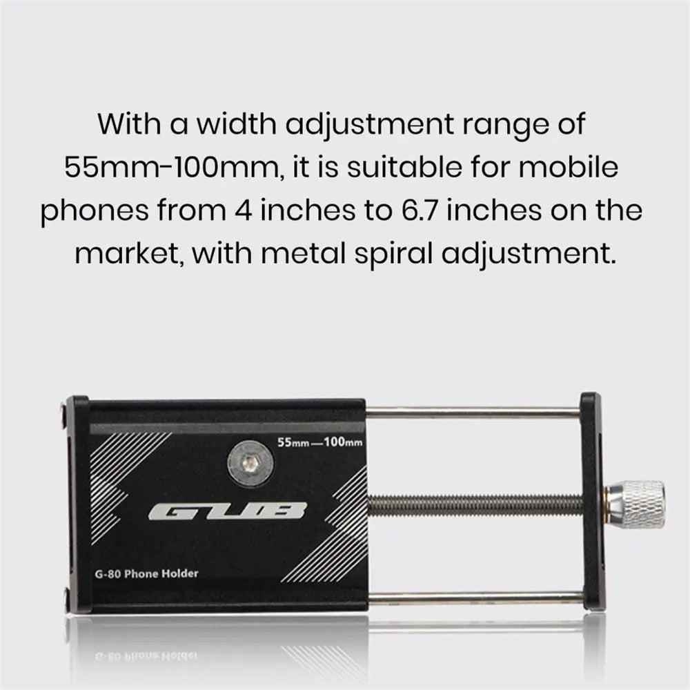 GUB G-80 Cycling Phone Holder Aluminum Alloy Cellphone Bracket for 55-100 Width Devices