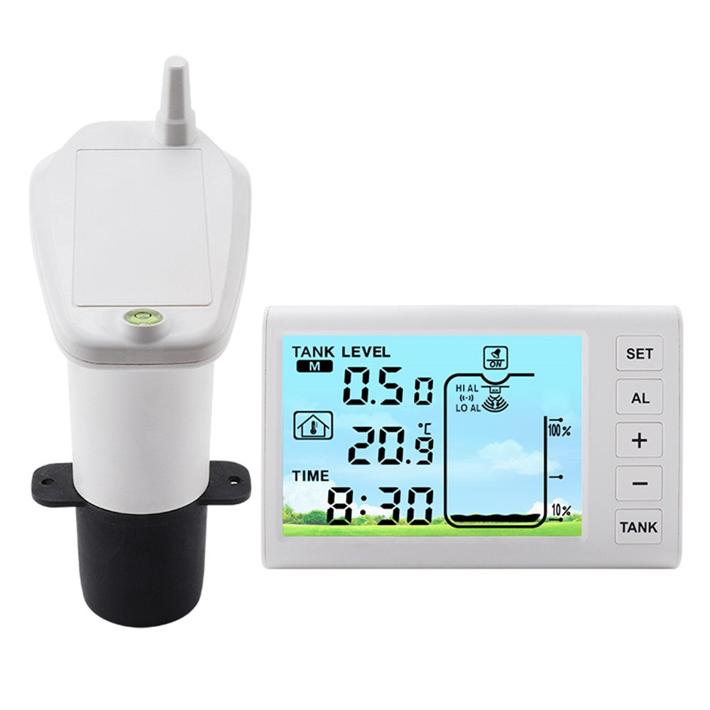 TS-FT005 Ultrasonic Water Tank Level Meter 4.3 Inch Digital Display High Low Level Alarm with Backlit