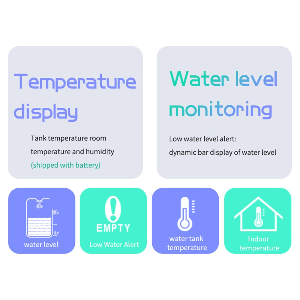 TS-FT005 Ultrasonic Water Tank Level Meter 4.3 Inch Digital Display High Low Level Alarm with Backlit