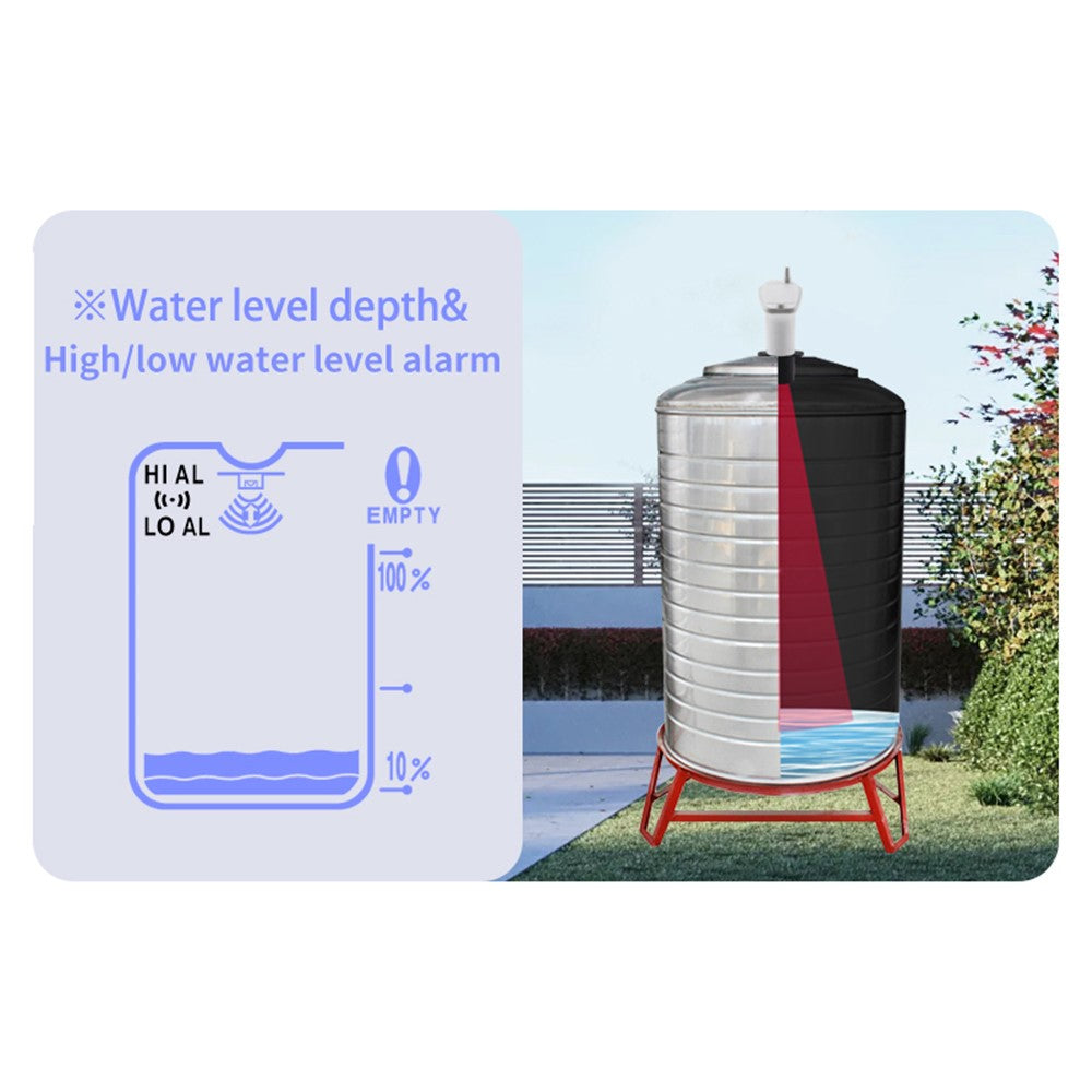 TS-FT005 Ultrasonic Water Tank Level Meter 4.3 Inch Digital Display High Low Level Alarm with Backlit