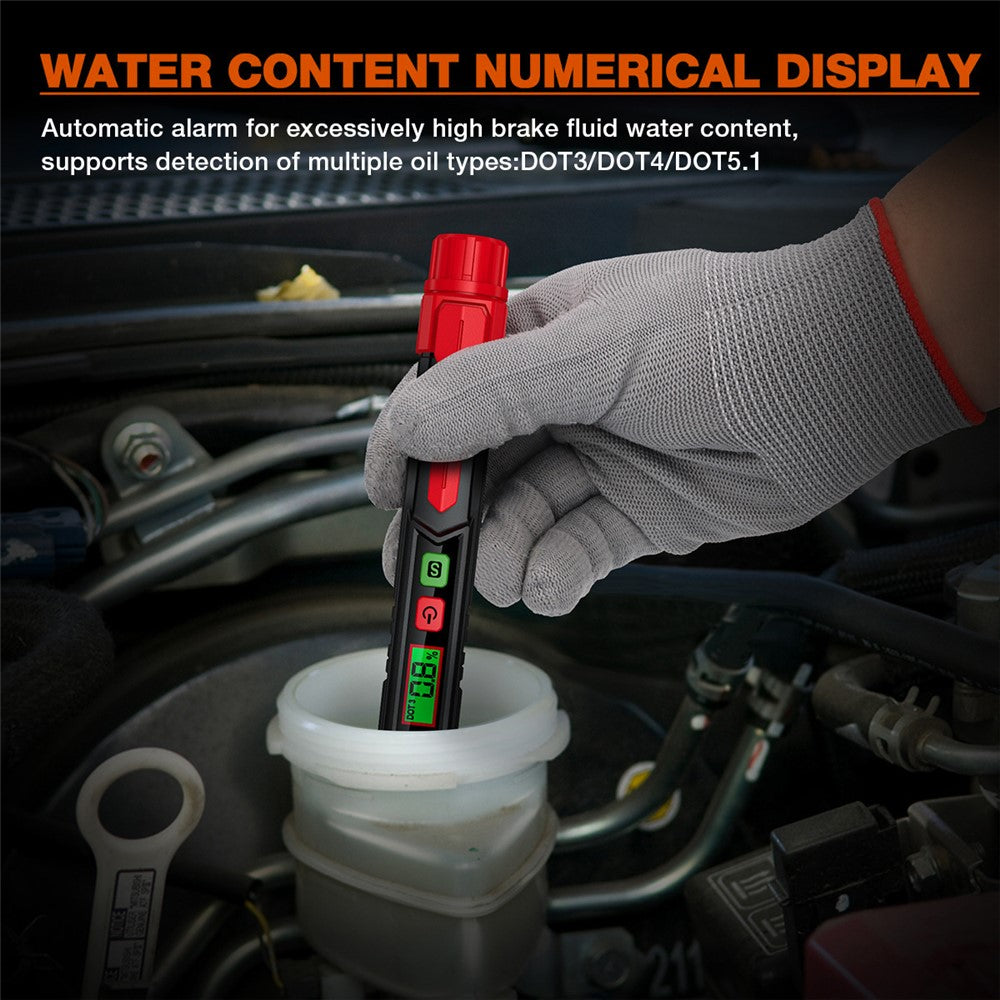 HABOTEST HT662 Brake Fluid Tester Audio Visual Dual Alarm LCD Display Digital Tester Pen (without Battery)