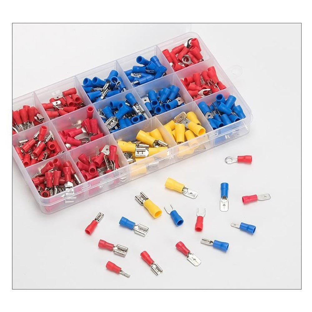 280Pcs Insulated Ring Terminals Assorted Kit Cold Press Electrical Wire Crimp Connectors