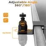 Universal Security Camera Mount for Railing Gutter Weatherproof Aluminum Alloy Pan Tilt Bracket with 1 / 4 Inch Screw