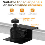 Universal Security Camera Mount for Railing Gutter Weatherproof Aluminum Alloy Pan Tilt Bracket with 1 / 4 Inch Screw
