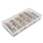 A7507 100PCS M4 M5 M6 M8 B-Nut Color Zinc Tension Reed Screws Car Connection Tools Assortment Kit with Plastic Box