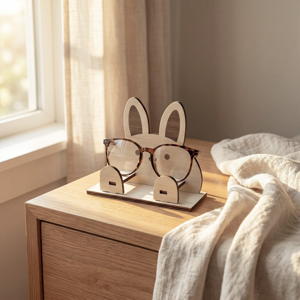 Creative Wooden Cartoon Animal Shape Desktop Organizer Phone Stand Glasses Holder