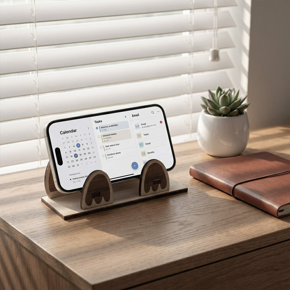 Creative Wooden Cartoon Animal Shape Desktop Organizer Phone Stand Glasses Holder