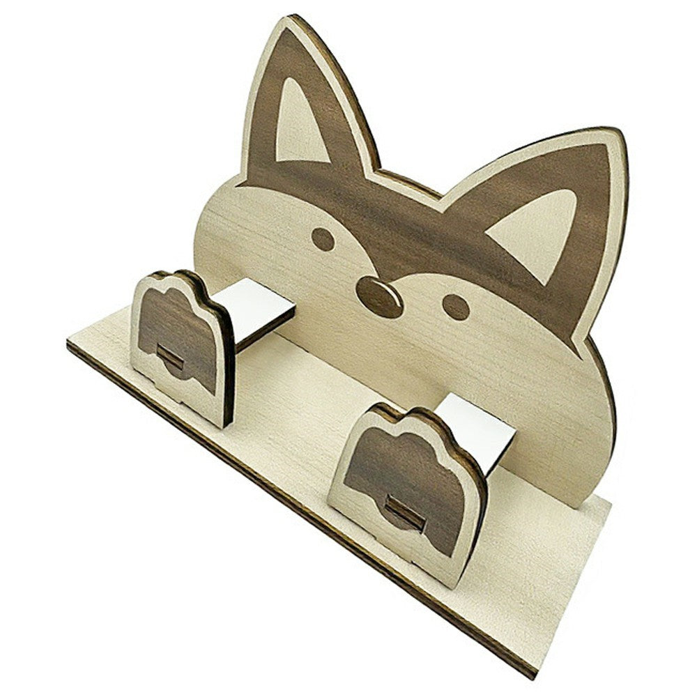 Creative Wooden Cartoon Animal Shape Desktop Organizer Phone Stand Glasses Holder