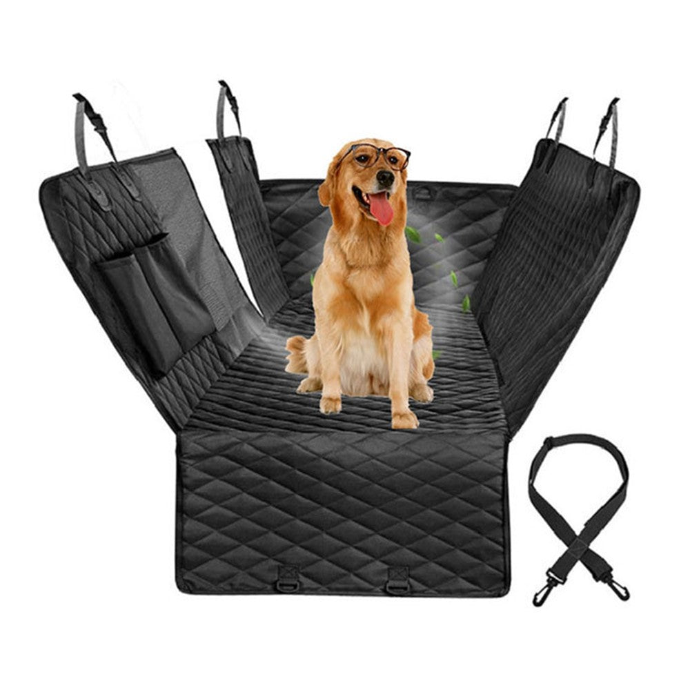 cwd007 Dog Car Seat Cover Splash-proof Dog Seat Cover Non-slip Dog Hammock Anti-scratch Protection Cover for Car Back Seat with 2 Pockets
