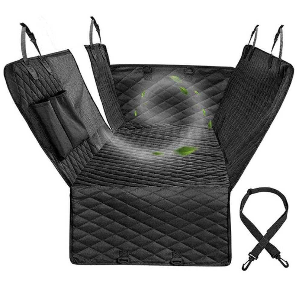 cwd007 Dog Car Seat Cover Splash-proof Dog Seat Cover Non-slip Dog Hammock Anti-scratch Protection Cover for Car Back Seat with 2 Pockets