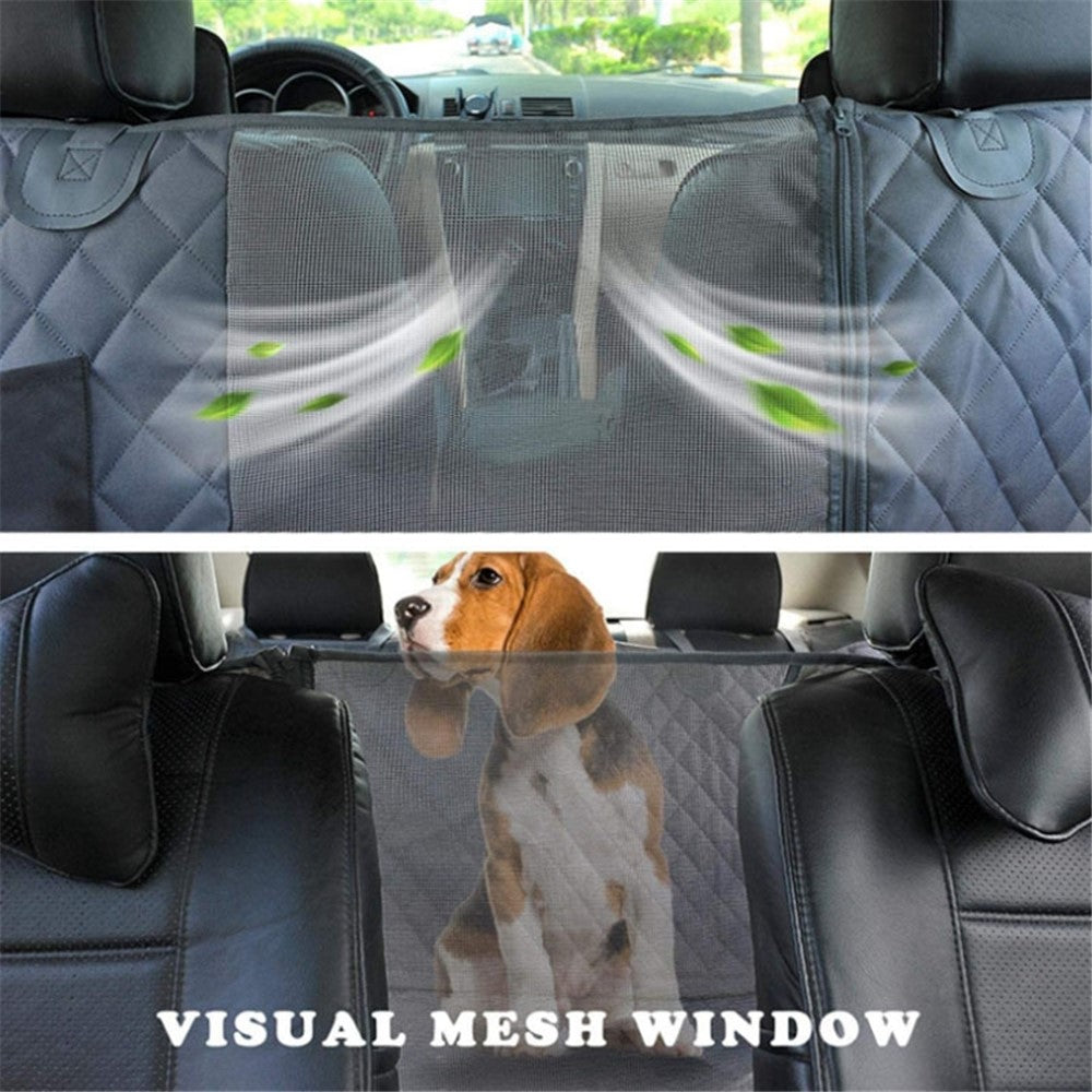 cwd007 Dog Car Seat Cover Splash-proof Dog Seat Cover Non-slip Dog Hammock Anti-scratch Protection Cover for Car Back Seat with 2 Pockets