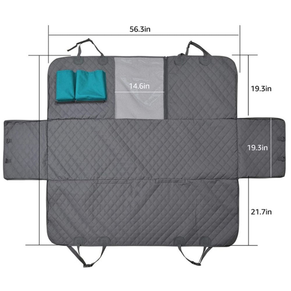 cwd007 Dog Car Seat Cover Splash-proof Dog Seat Cover Non-slip Dog Hammock Anti-scratch Protection Cover for Car Back Seat with 2 Pockets