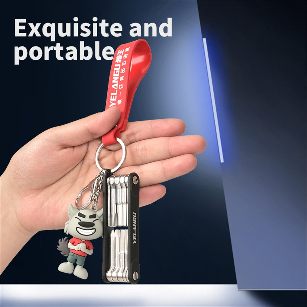 YELANGU LW-A02 10-in-1 Aluminum Alloy + Steel Multi-Function Wrenches Portable Repairing Tool