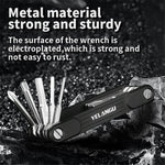 YELANGU LW-A02 10-in-1 Aluminum Alloy + Steel Multi-Function Wrenches Portable Repairing Tool