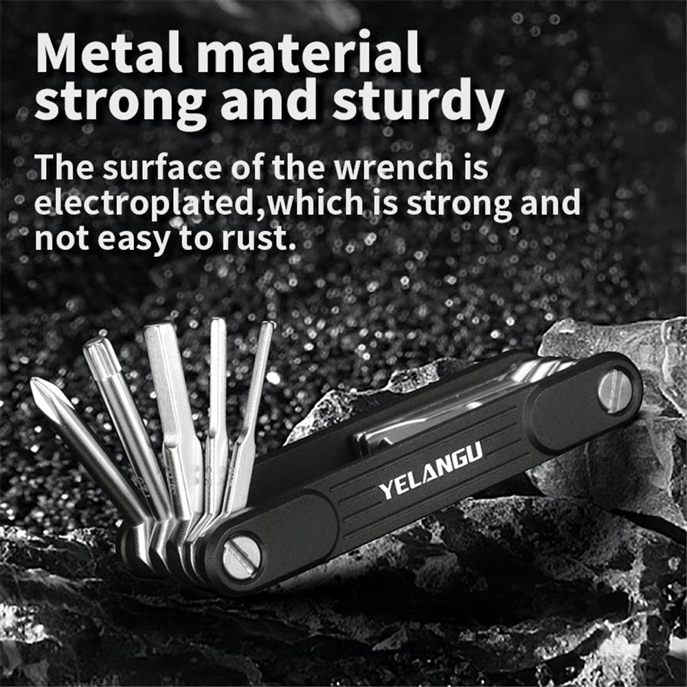 YELANGU LW-A02 10-in-1 Aluminum Alloy + Steel Multi-Function Wrenches Portable Repairing Tool
