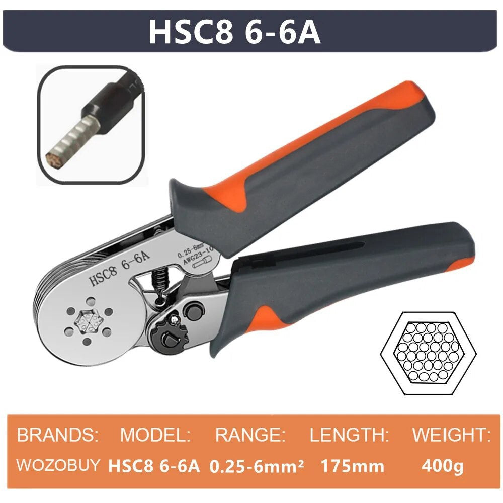 HSC8 6-6A Ferrule Crimping Pliers with 800Pcs Terminals Wire Connector Electrical Repair Kit