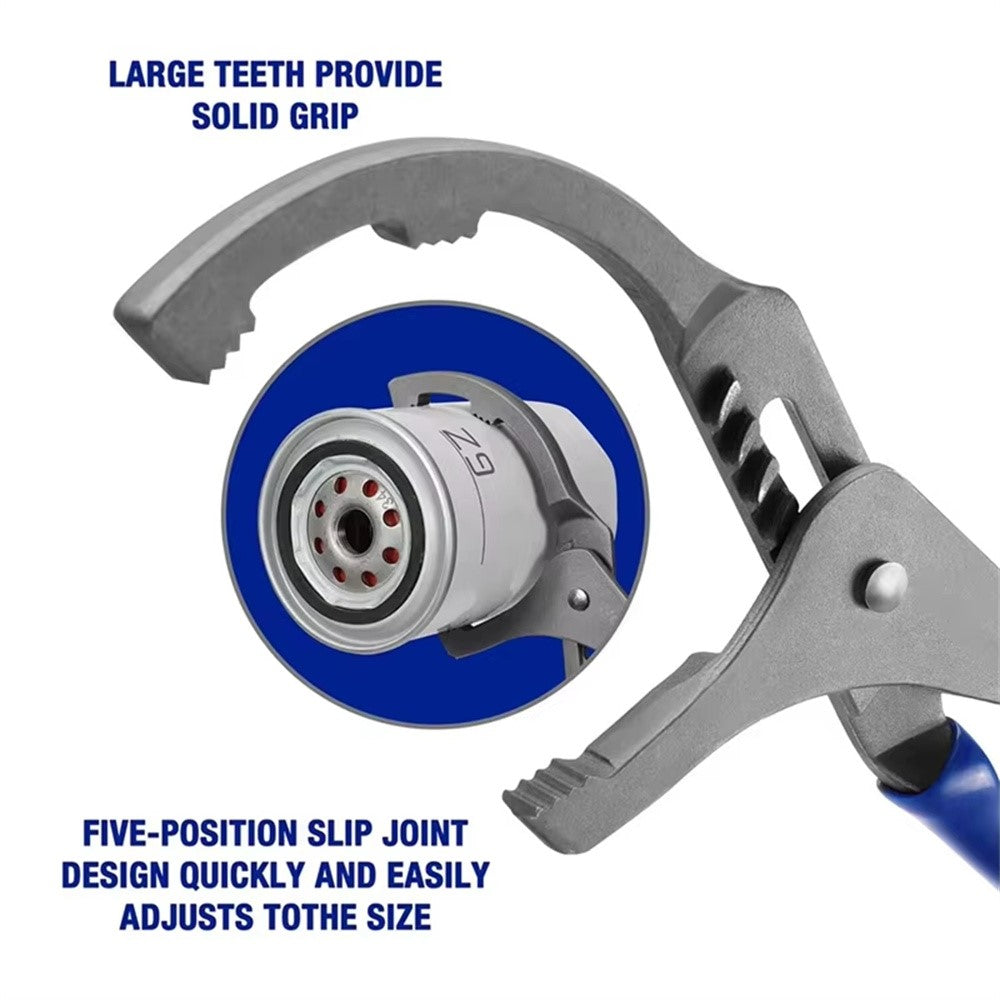 12 Inch Adjustable Oil Filter Wrench High Carbon Steel 5 Position 63.5-95mm Pliers Tool for Car Truck