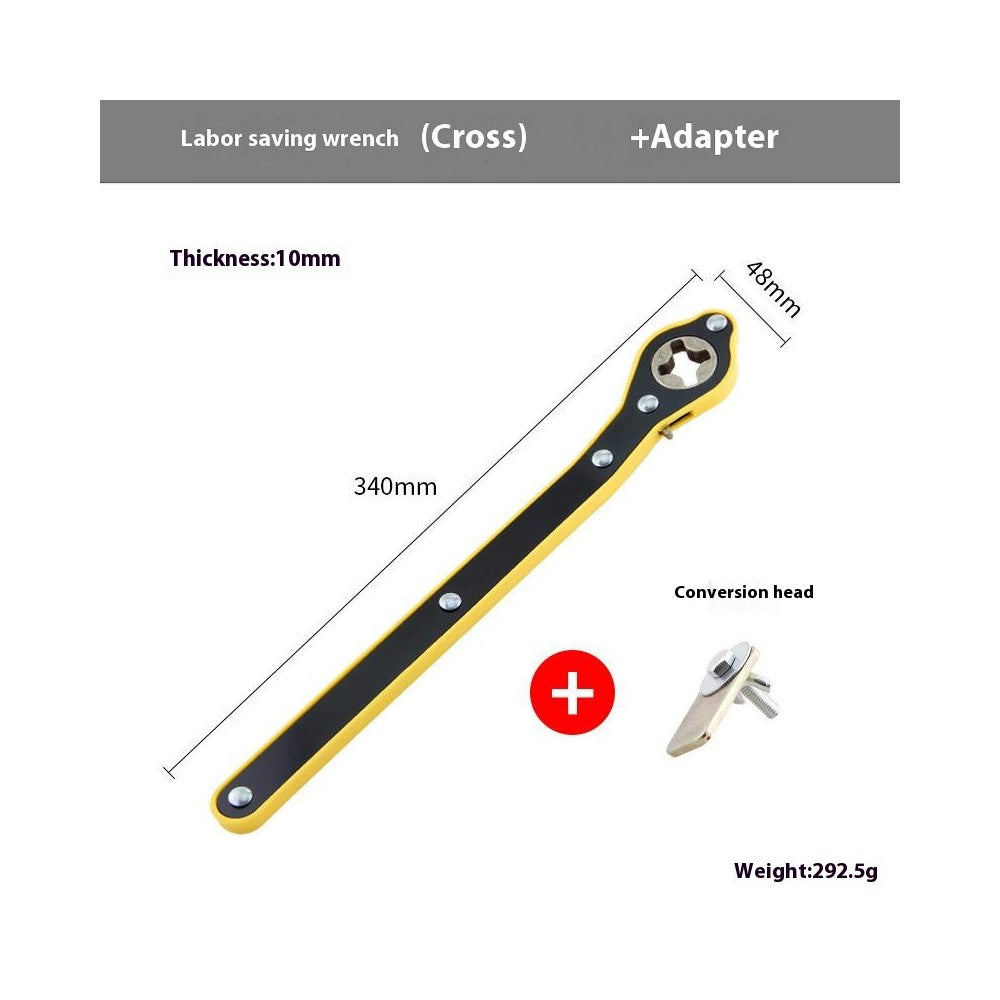 Donkraftnøglesæt med skraldehåndtag til dækskifte, krydsdesignnøgle med adapter
