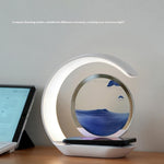 Flowing Sand Art Wireless Charger Lamp LED Night Light Hourglass Decoration for Bedside / Desktop