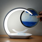 Flowing Sand Art Wireless Charger Lamp LED Night Light Hourglass Decoration for Bedside / Desktop