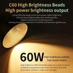 C60R Professionel 60W Video Fotografi COB Påfyldningslys RGB Scenelampe, med 4 Batterier