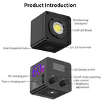 C60R Professionel 60W Video Fotografi COB Påfyldningslys RGB Scenelampe, med 4 Batterier