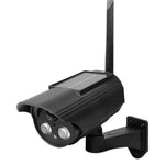 Solar Powered Dummy Security Camera Waterproof Fake CCTV Camera with Flashing Red LED Light