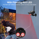 Solar Powered Dummy Security Camera Waterproof Fake CCTV Camera with Flashing Red LED Light