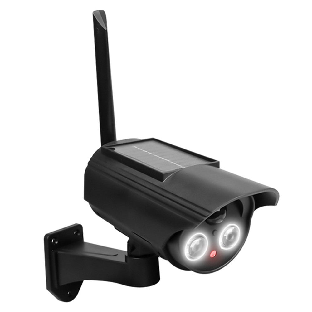 Solar Powered Dummy Security Camera Waterproof Motion Sensor Night Activation Rotation Fake CCTV Camera