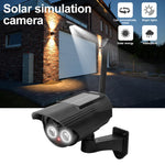 Solar Powered Dummy Security Camera Waterproof Motion Sensor Night Activation Rotation Fake CCTV Camera