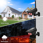 Solar Powered Dummy Security Camera Waterproof Motion Sensor Night Activation Rotation Fake CCTV Camera