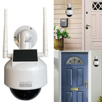 Solar Powered Dummy Security Camera Flashing LED Light Dome Fake Surveillance Camera