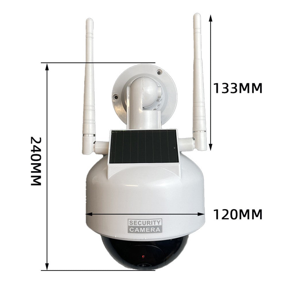 Solar Powered Dummy Security Camera Flashing LED Light Dome Fake Surveillance Camera
