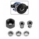 6PCS M17 Nut + 6mm / 6.35mm / 8mm / 9.5mm / 10mm M17 Nut Bit Head Collet Adapter for Engraving Trimming Machine Tool