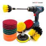 14Pcs HX1908 Electric Drill Brush Set Scrub Pads and Sponge Cleaner Kit with Drill Bit Extender