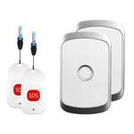 C20 Smart Home Wireless Doorbell Elder Emergency Alarm EU Plug 80m Remote Emergency Call Bell 2 Receivers and 2 Call Buttons