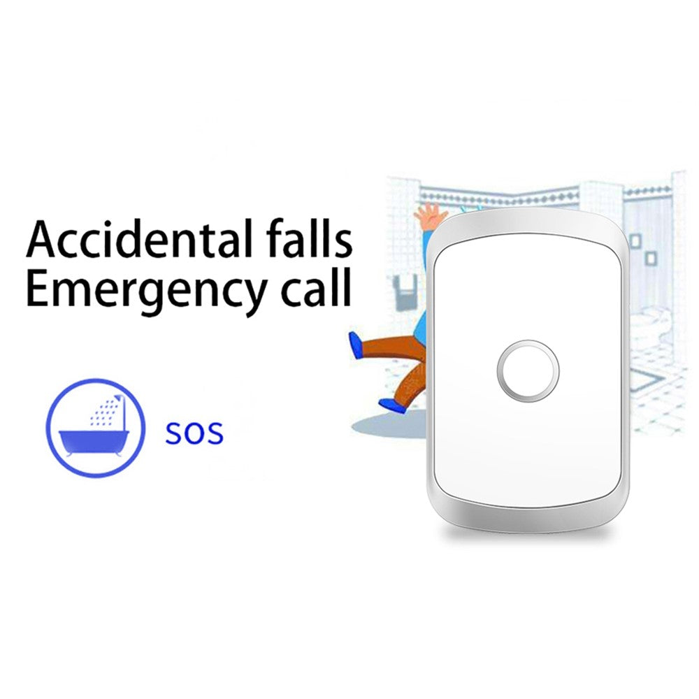 C20 Smart Home Wireless Doorbell Elder Emergency Alarm EU Plug 80m Remote Emergency Call Bell 2 Receivers and 2 Call Buttons