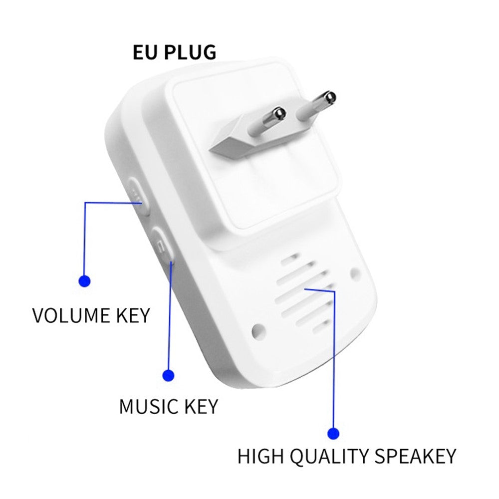 C20 Smart Home Wireless Doorbell Elder Emergency Alarm EU Plug 80m Remote Emergency Call Bell 2 Receivers and 2 Call Buttons