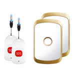 C20 Smart Home Wireless Doorbell Elder Emergency Alarm EU Plug 80m Remote Emergency Call Bell 2 Receivers and 2 Call Buttons