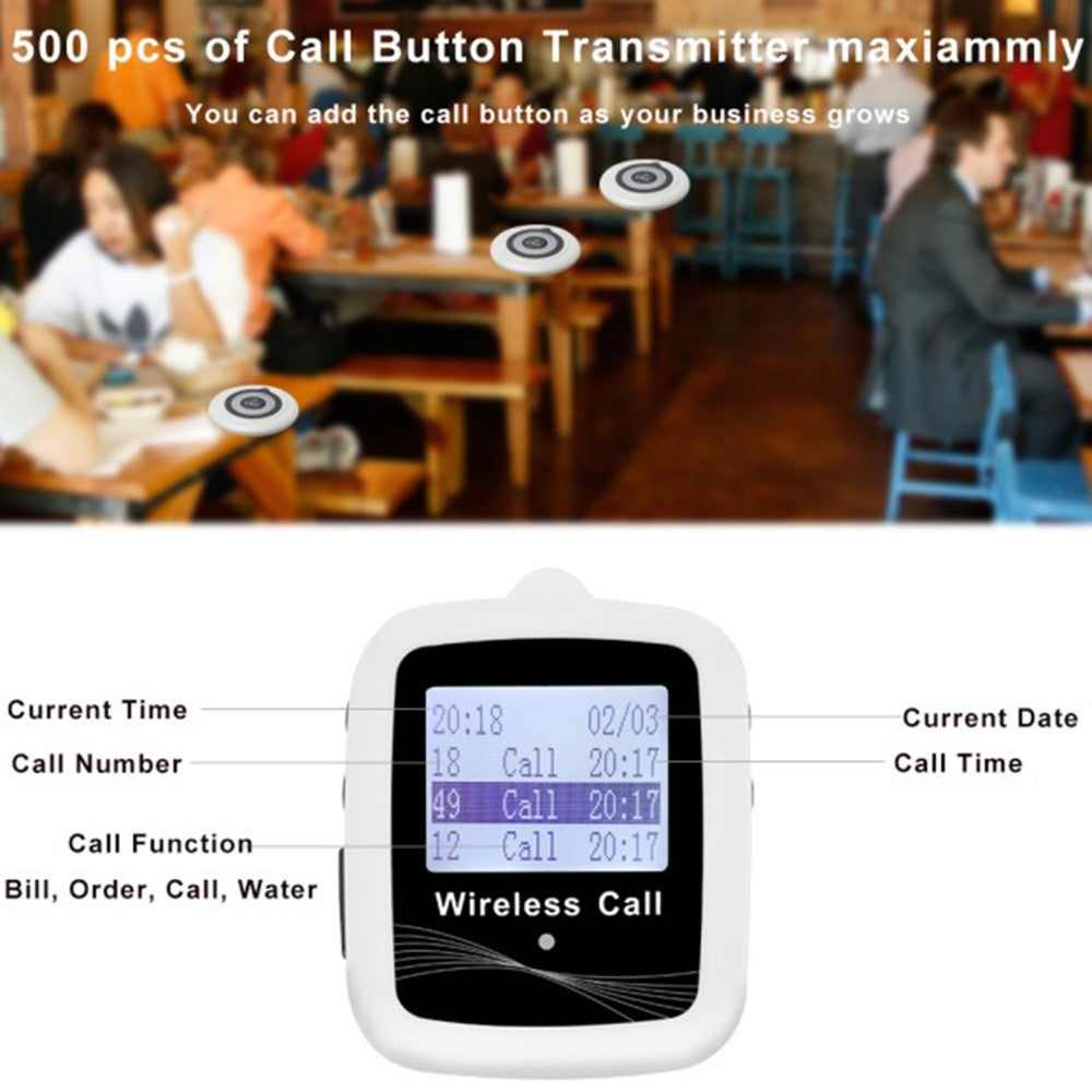 CTW07 EU Plug Wireless Elderly Emergency Alert Bell System with 5 SOS Call Buttons and 1 Digital Screen Receiver