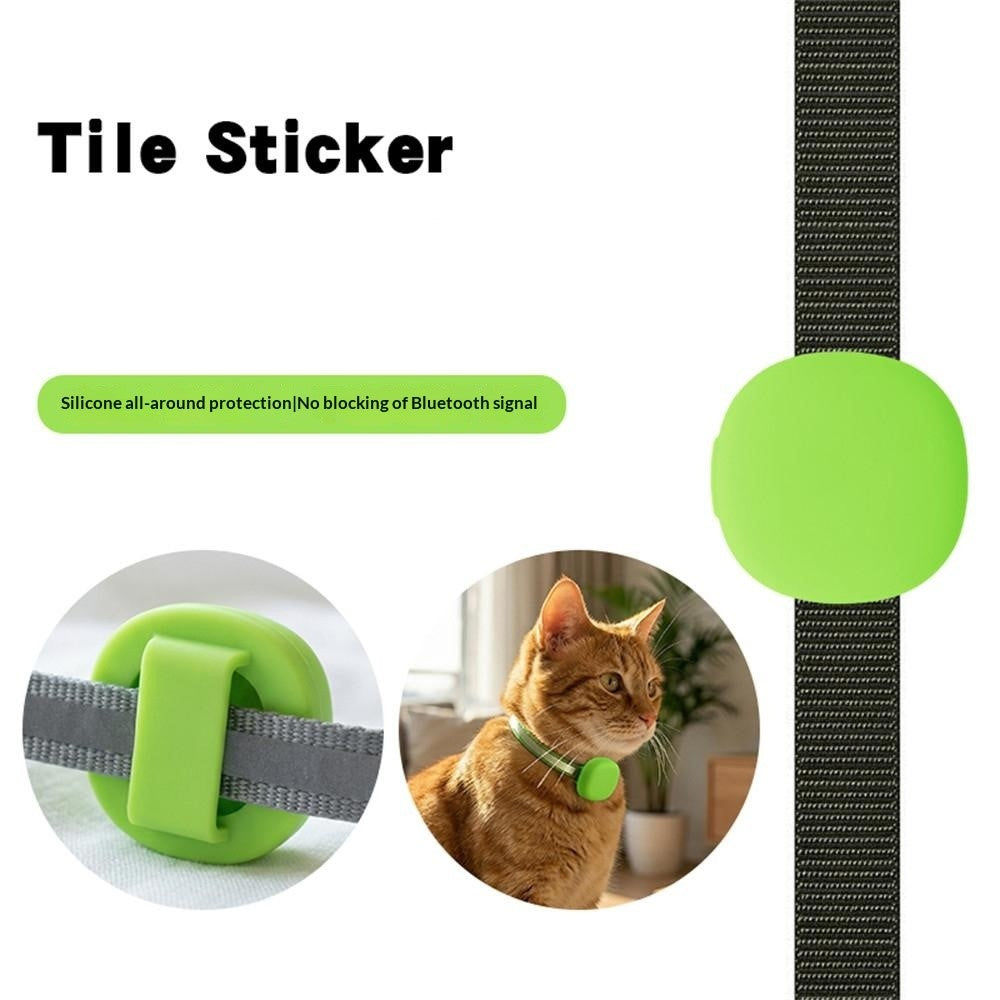 Silicone Case for Tile Sticker(2024) Bluetooth-compatible Pet Tracker Cover Pet Collar Protective Cover
