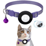 For AirTag Silicone Case Paw Pattern Reflective Pet Collar GPS Tracker Protective Cover with Bell, with Front Back Film Set