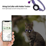 For AirTag Silicone Case Paw Pattern Reflective Pet Collar GPS Tracker Protective Cover with Bell, with Front Back Film Set
