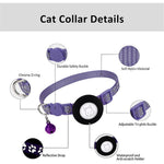 For AirTag Silicone Case Paw Pattern Reflective Pet Collar GPS Tracker Protective Cover with Bell, with Front Back Film Set
