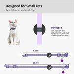 For AirTag Silicone Case Paw Pattern Reflective Pet Collar GPS Tracker Protective Cover with Bell, with Front Back Film Set